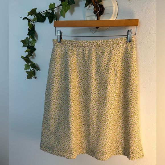 Vintage Floral Yellow & Green Skirt - Picture 5 of 10